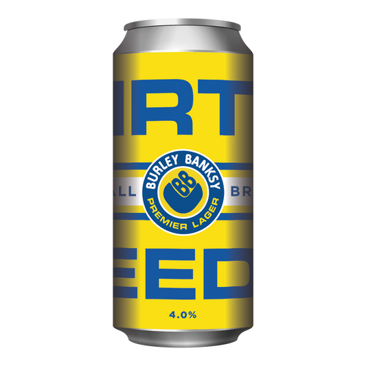 DIRTY LEEDS // BURLEY BANKSY // PREMIER LAGER // 4% // 440ML // 12 PACK
