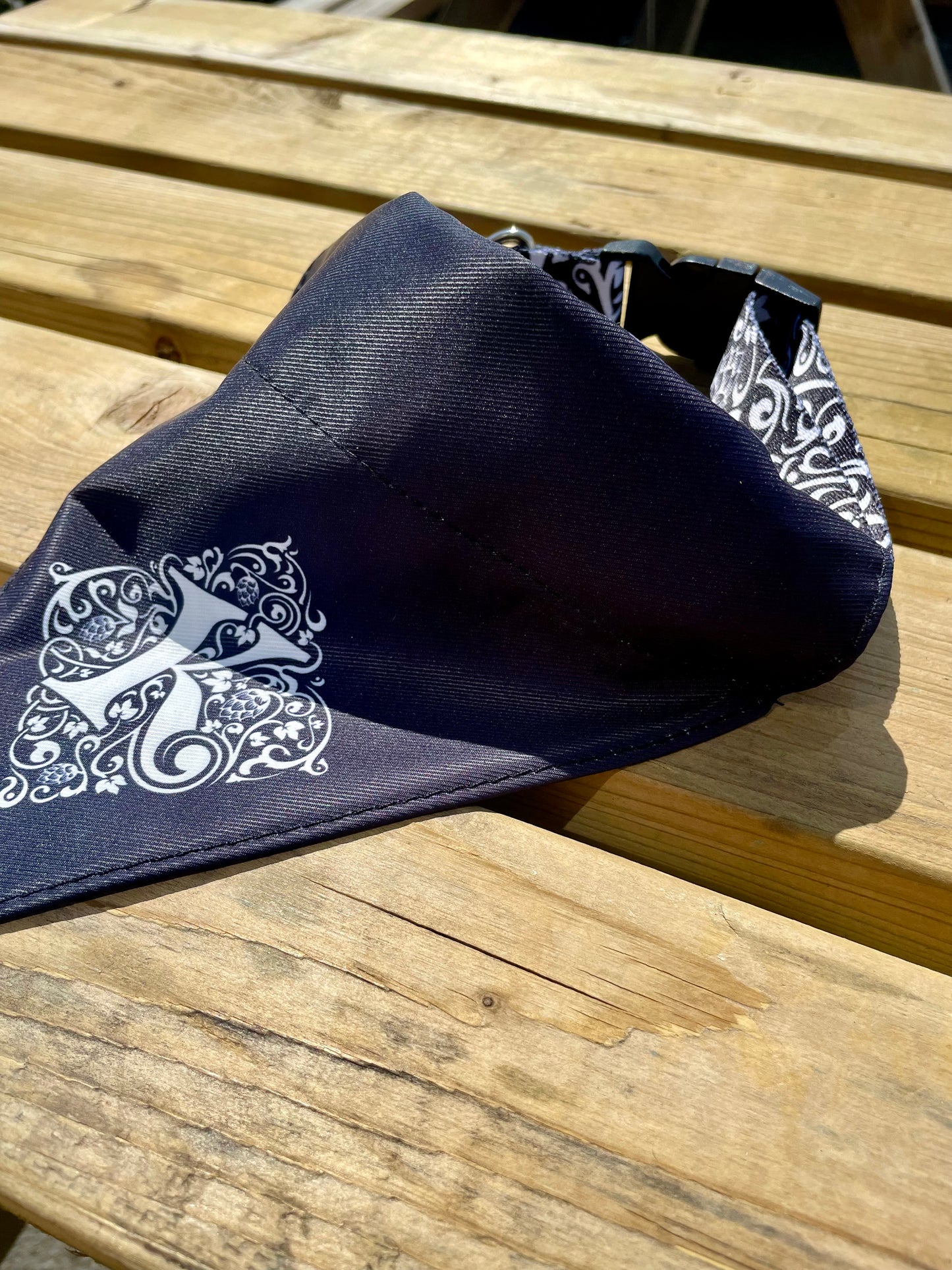 Kirkstall Reversible Dog Bandanna Logo On Collar Close Up