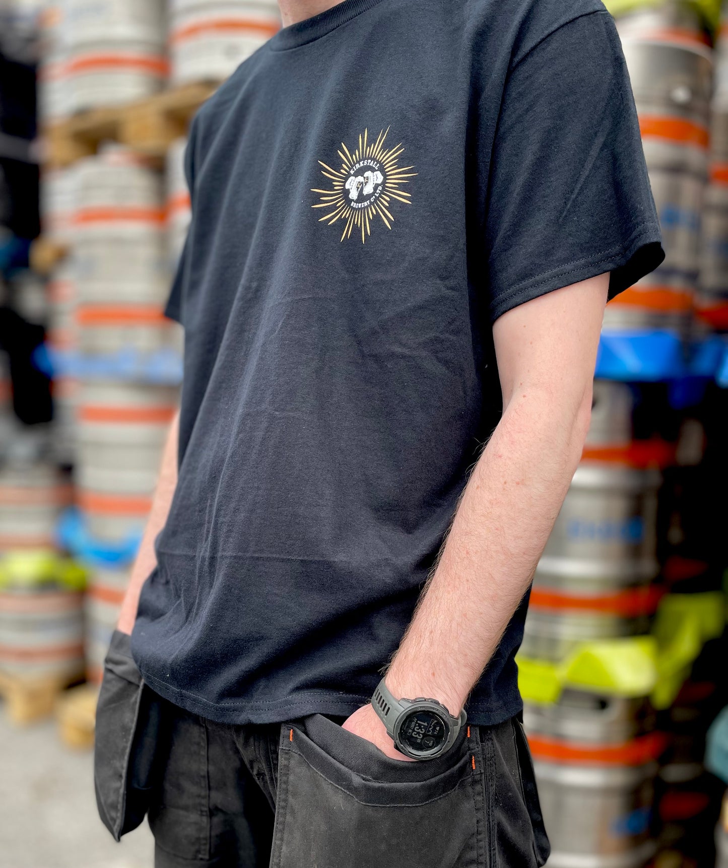 Man Wearing They Drank Mild Black T-Shirt Front
