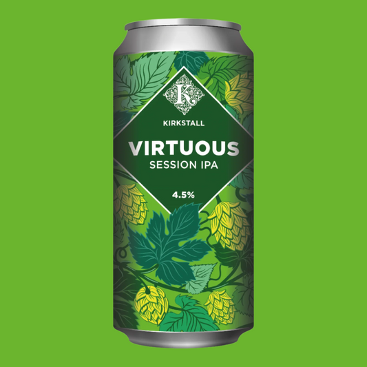 Virtuous 440ml Can On Green Background