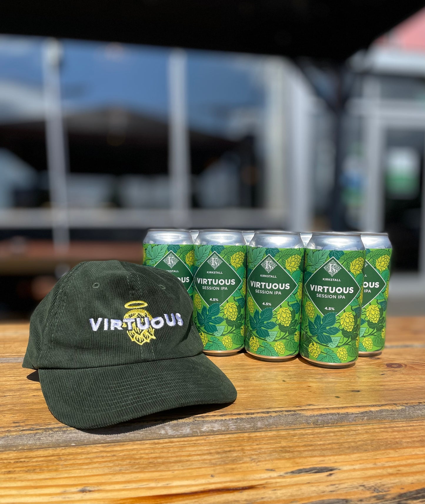 Virtuous cap and 8 x 440ml cans