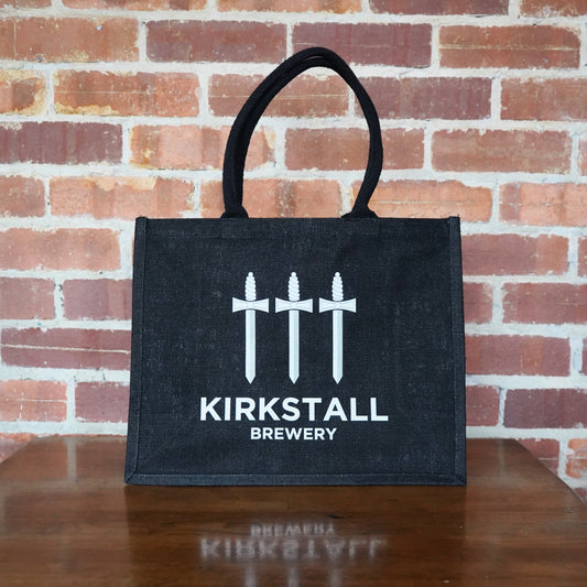 BLACK THREE SWORDS JUTE SHOPPER BAG