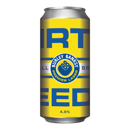 DIRTY LEEDS // BURLEY BANKSY // PREMIER LAGER // 4% // 440ML //