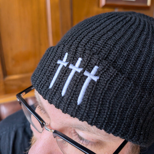 Kirkstall Three Swords Black Beanie Hat