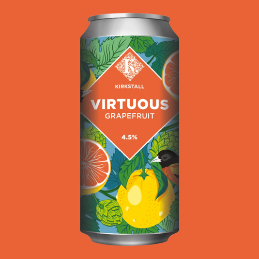 Virtuous Grapefruit 440ml Can On Orange Background