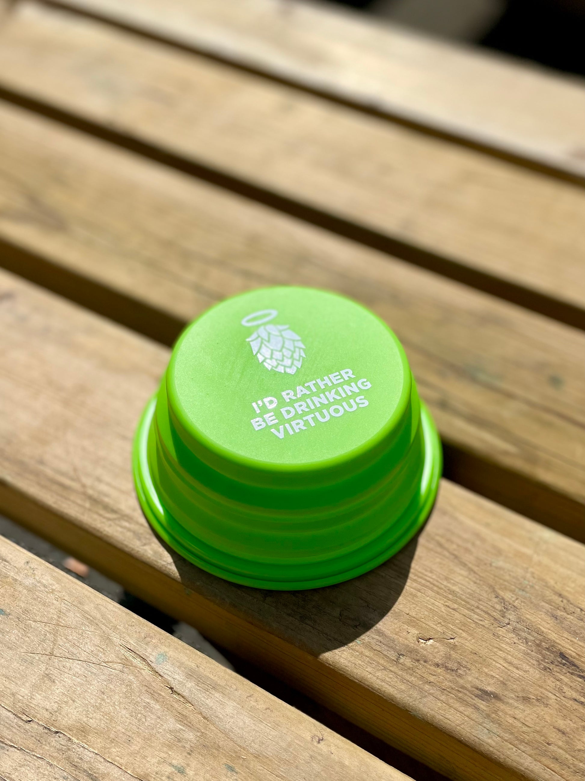 Virtuous Green Collapsible Water Bowl For Dogs 