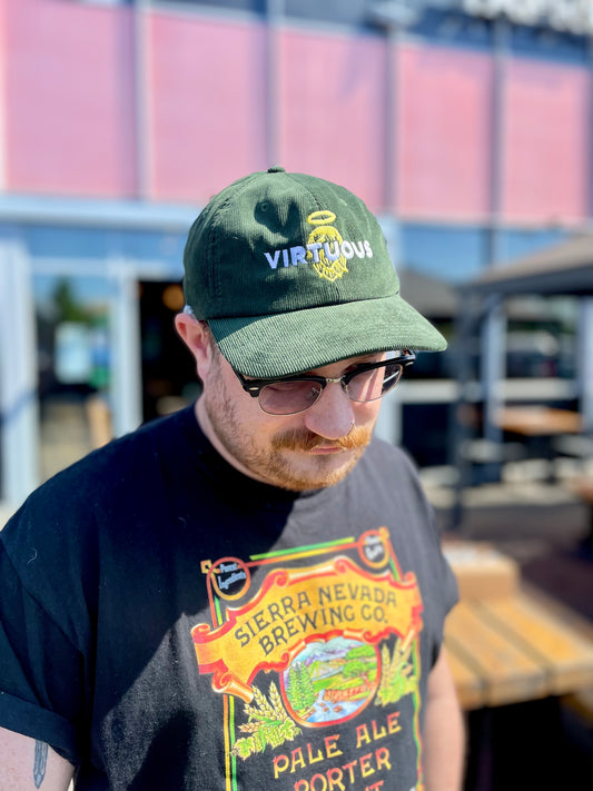 Virtuous Green Corduroy 6 Panel Baseball Cap